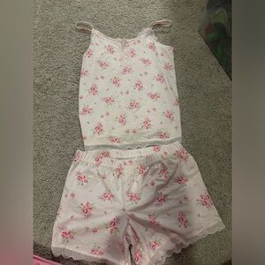Shabby Chic Pink Floral Sleepwear Set